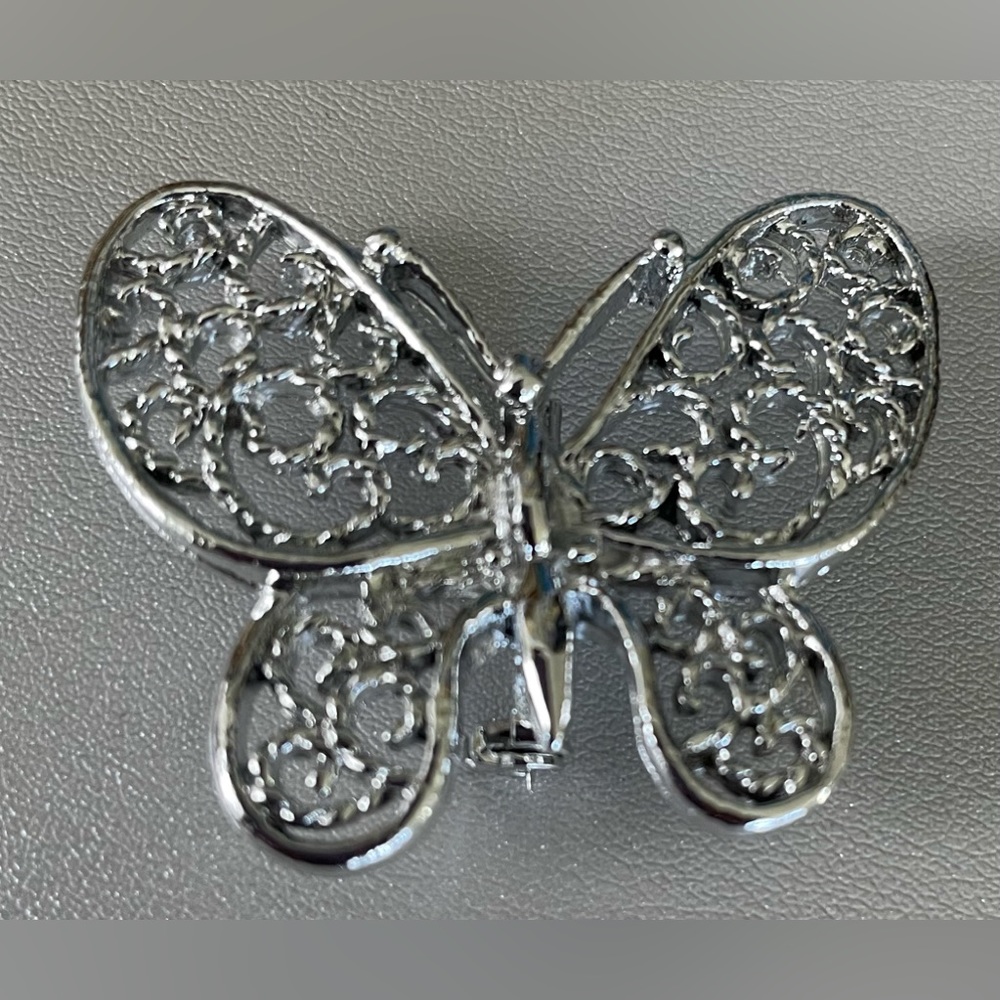 3 for $30 Vintage Silver Tone  Gerry’s Filigree Butterfly Brooch Pin Signed